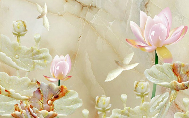 Hình ảnh hoa sen 3D huyền ảo