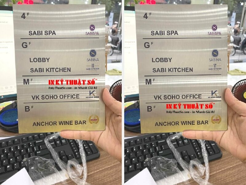In nhôm xước, bảng gắn thang máy - In Kỹ Thuật Số Since 2006