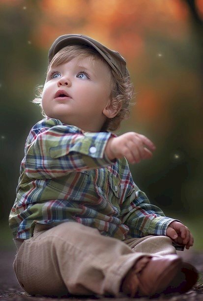 Wallpaper Smartphone đẹp nhất hình hình ảnh bé xíu trai với ánh mắt ngờ ngạc, xứng đáng yêu