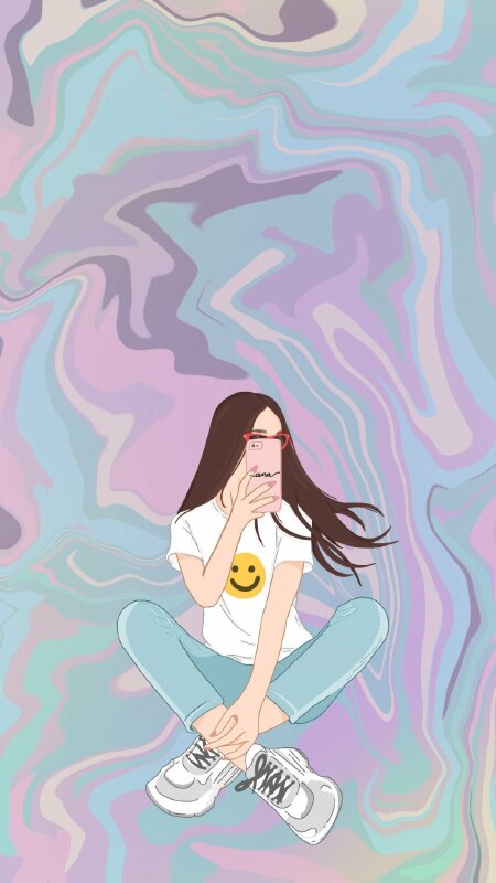 Hình nền nữ thời trang phong cách đang chụp hình tự sướng