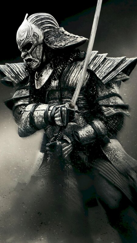 Hình ảnh tranh vẽ Samurai, biểu tượng khí chất trung thực, mạnh mẽ của người Nhật làm hình nền điện thoại