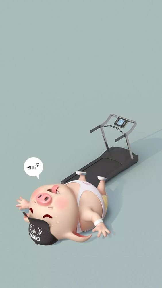 Ảnh nền gym hài hước cho điện thoại heo mệt xỉu sau khi tập gym