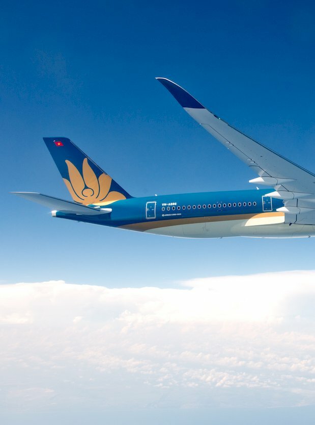 Hình nền điện thoại đuôi, cánh chiếc máy bay chở khách của Viet Nam Airline