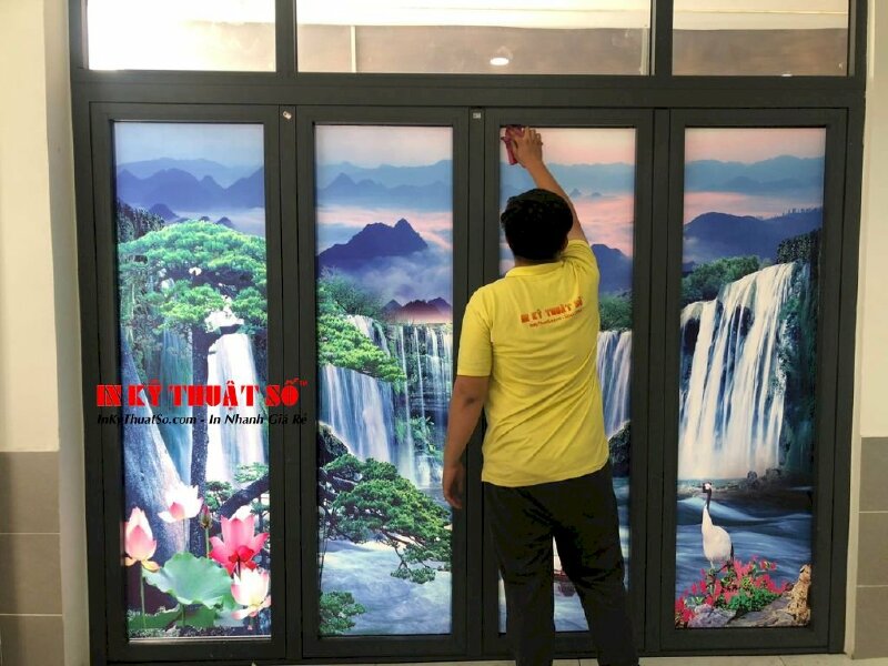 In tranh 3D dán kính decal sữa cán mờ - In Kỹ Thuật Số Since 2006 - Ảnh: 2