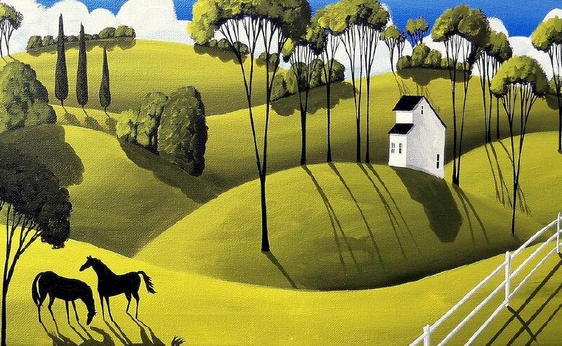 Tranh phong cảnh Châu Âu hiện đại yên bình