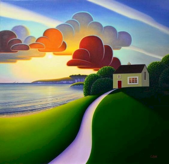 Tranh phong cảnh hiện đại đẹp yên bình