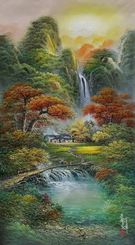 Tranh phong cảnh sơn thủy Trung Quốc đẹp nhất
