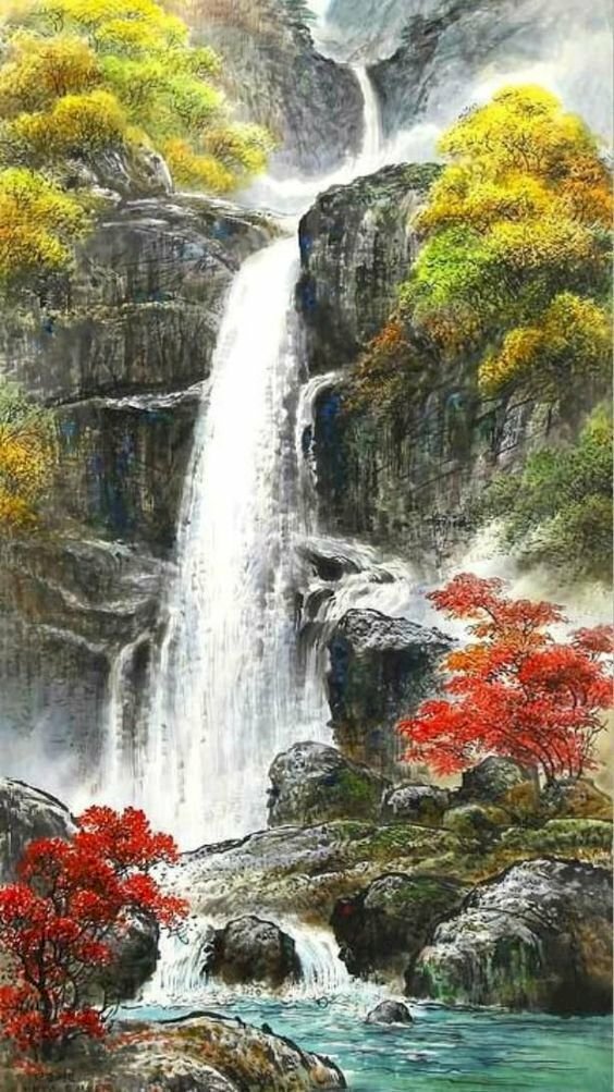 Tranh phong cảnh sơn thủy Trung Quốc tuyệt đẹp