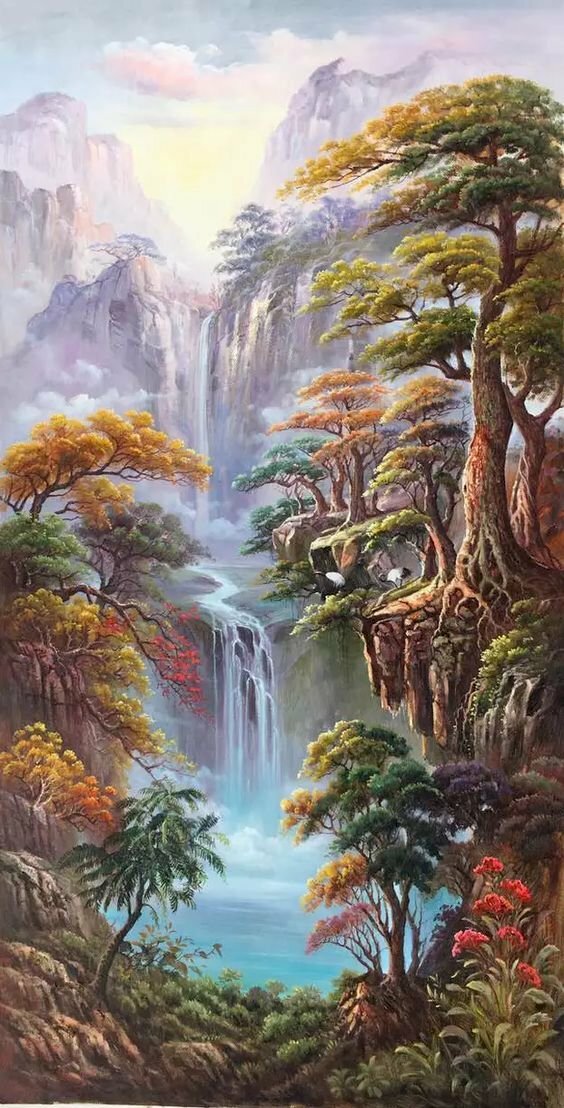 Tranh phong cảnh sơn thủy Trung Quốc chất lượng cao