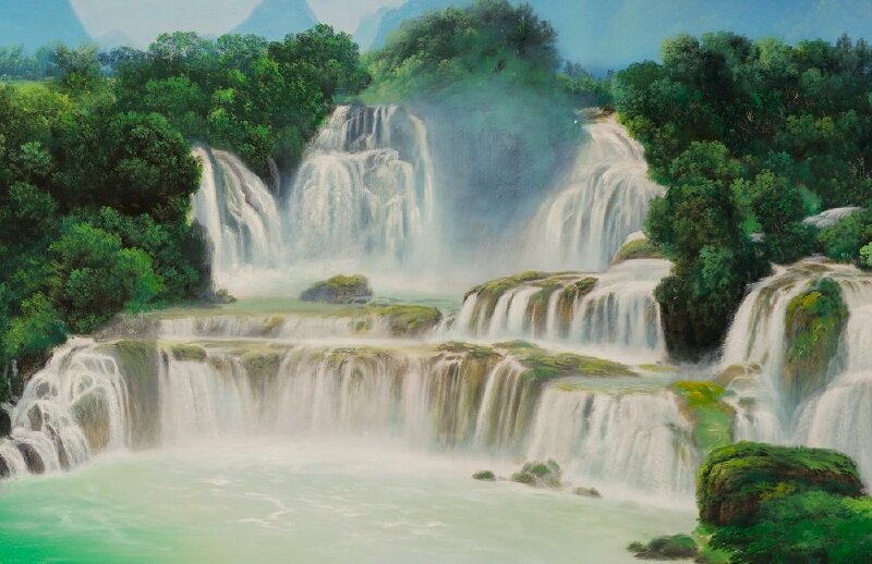 Hướng dẫn vẽ tranh phong cảnh thác nước đơn giản mà đẹp  how to draw  waterfall  YouTube