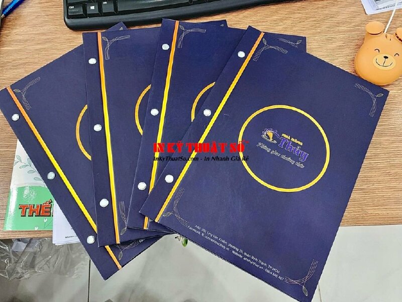 In menu giấy bồi cứng đóng ốc tròn - In Kỹ Thuật Số Since 2006 - Ảnh: 1