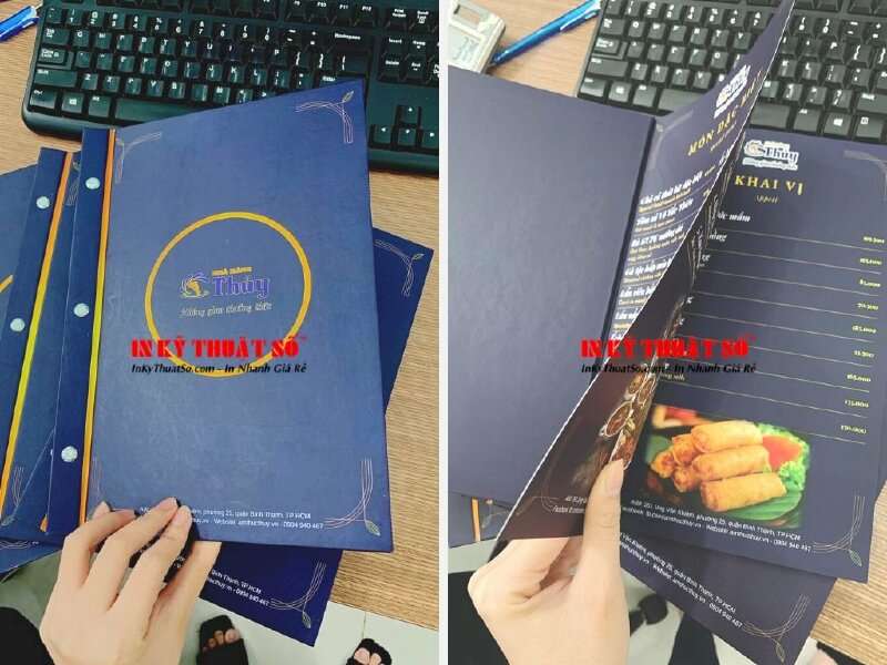 In menu giấy bồi cứng đóng ốc tròn - In Kỹ Thuật Số Since 2006 - Ảnh: 2