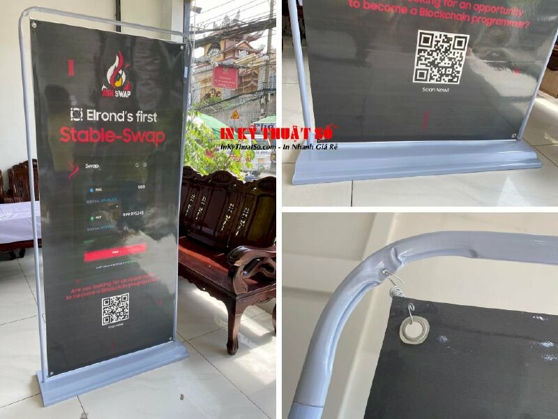 Standee chân khung cửa sổ, kệ kiểu cửa gắn poster 2 mặt - In Kỹ Thuật Số Since 2006 - Ảnh: 2