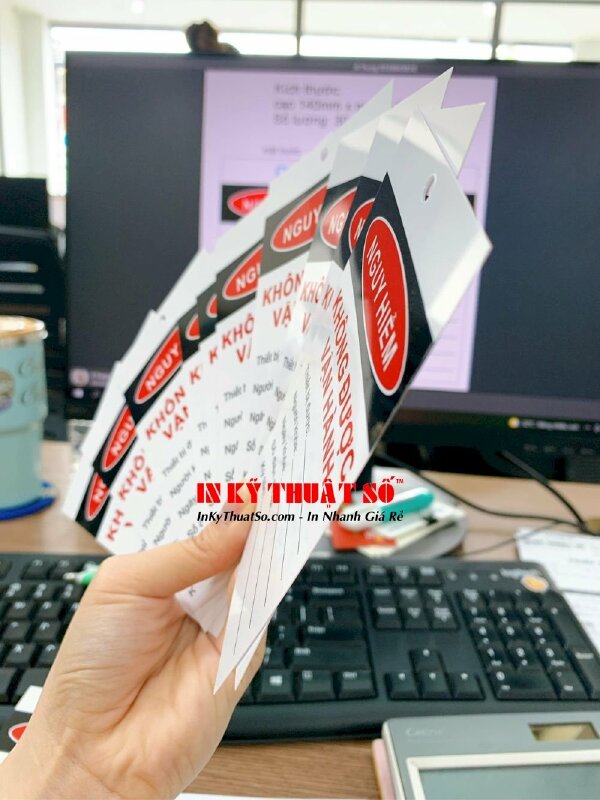 In thẻ cảnh báo cấm vận hành, tag out - lock out, khóa LOTO, thẻ cách ly, Danger an toàn nhựa dẻo mỏng - In Kỹ Thuật Số Since 2006 - Ảnh: 8