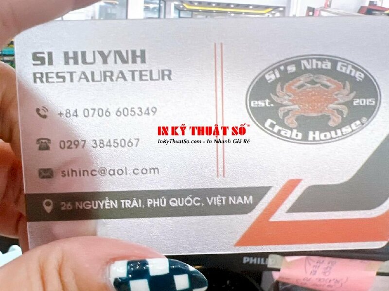In card trong suốt TPHCM