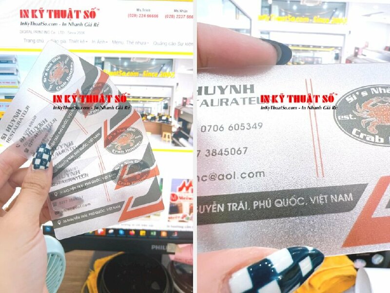 In card visit nhựa trong ép mờ sần - In Kỹ Thuật Số Since 2006 - Ảnh: 2