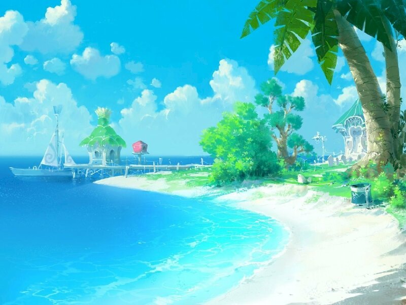 Phong cảnh biển xanh ngày hè rực nắng