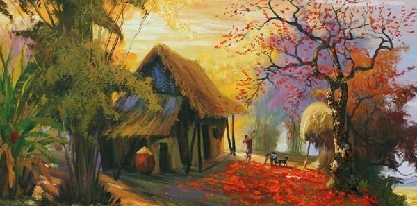 Tranh treo tường đẹp phong cảnh bình minh thật bình yên