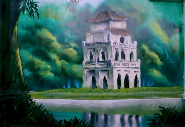 Tranh phong cảnh Hồ Gươm ở Hà Nội