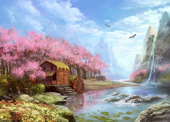 Tranh treo tường phong cảnh hoa 3D đẹp hút mắt nhìn