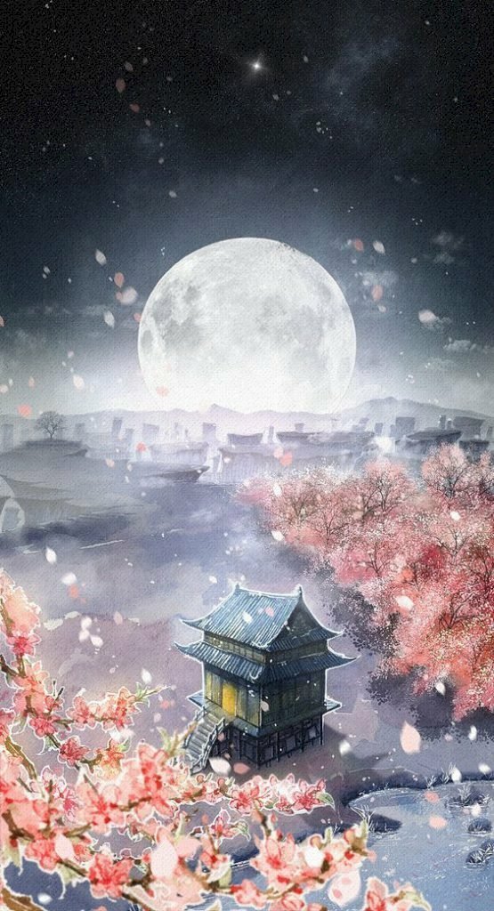 Tranh treo tường nghệ thuật phong cảnh hoa anh đào Nhật Bản