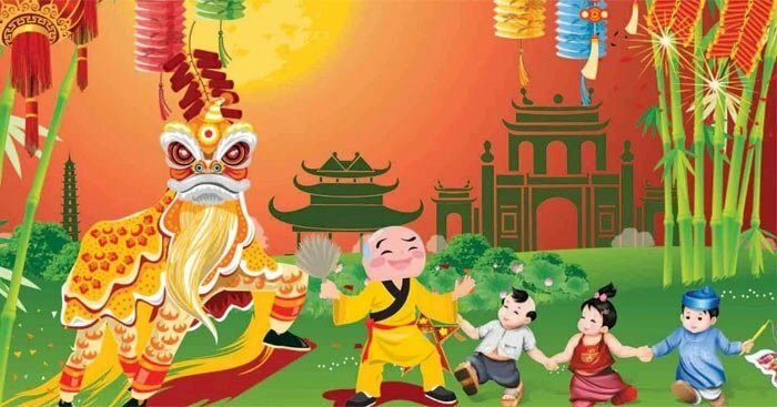 Tranh lễ hội múa lân mừng xuân