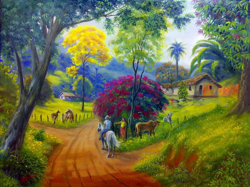 Tranh phong cảnh miền quê Châu Âu