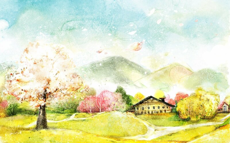Tranh phong cảnh thiên nhiên mùa hè thật đẹp mắt