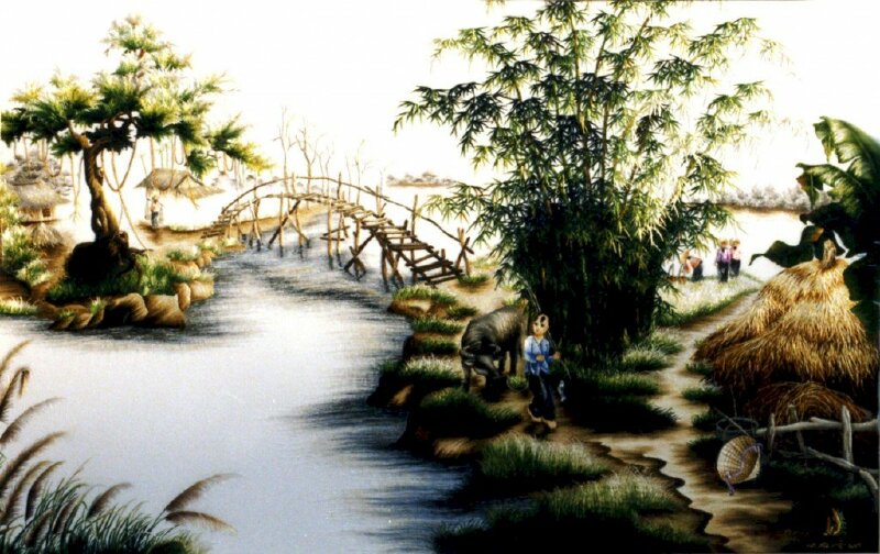 Tranh phong cảnh quê hương Việt Nam thời phong kiến