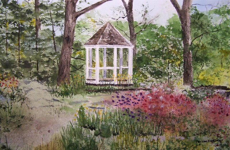 Tranh treo tường phong cảnh vườn hoa