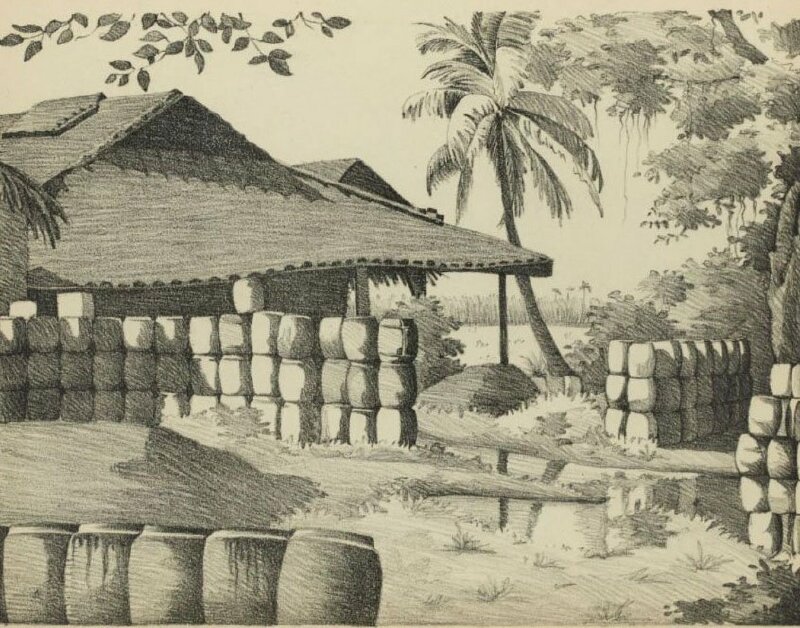 Tranh phong cảnh không màu quê hương thanh bình