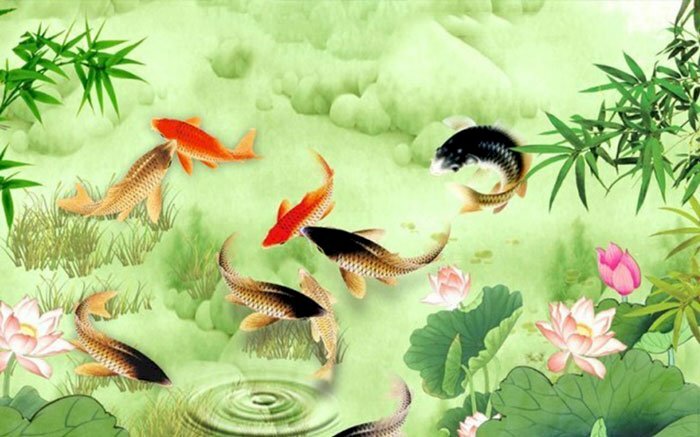 Tranh phong thủy cá chép là hình tượng của sự thăng quan tiến chức và thành công xuất sắc