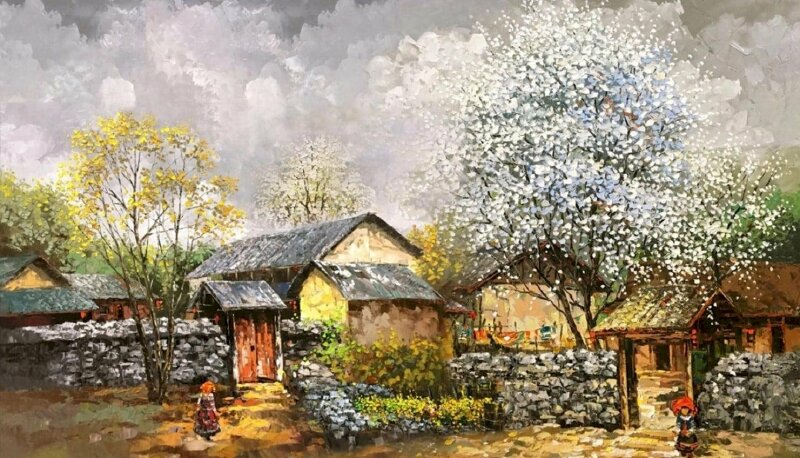 Tranh phong cảnh nông thôn vùng cao ở Việt Nam