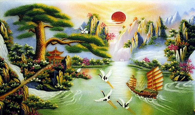 Tranh phong cảnh sơn thủy cho người mệnh thủy mang đến may mắn
