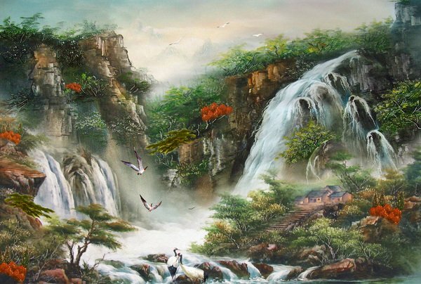 Tranh phong cảnh sơn thủy hữu tình vẻ đẹp ban sơ nhất của thiên nhiên