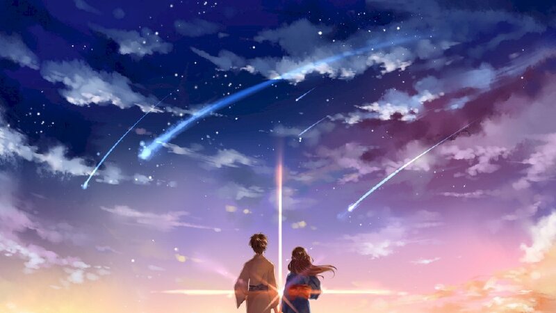 Tranh  dán tường anime manga Your Name lãng mạn 