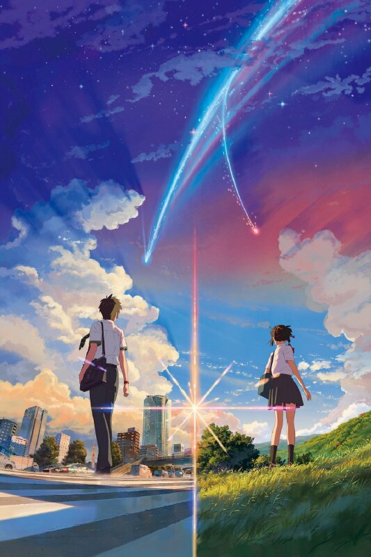 Tranh  dán tường anime Your Name buồn 