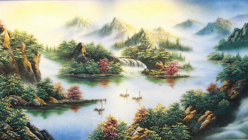  Tranh vẽ phong cảnh sơn thủy cho người mệnh thủy đem đến tài lộc 