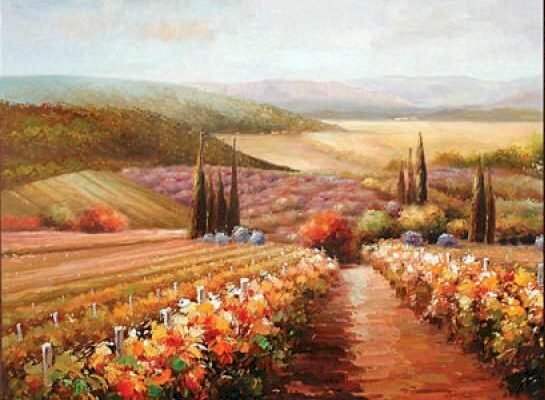 Tranh phong cảnh con đường màu nâu hợp phong thủy cho người tuổi giáp tý 