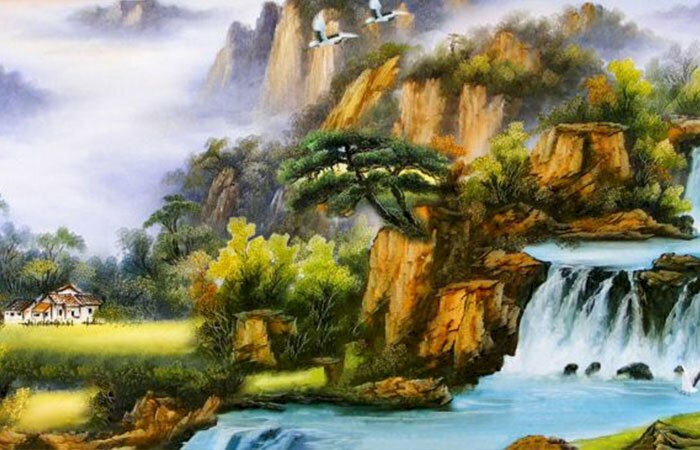 Tranh phong cảnh sơn thủy hữu tình mang lại may mắn cho người mệnh thủy