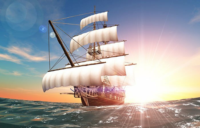 Tranh phong thủy thuyền buồm xuôi gió phù hợp cho người mệnh thủy