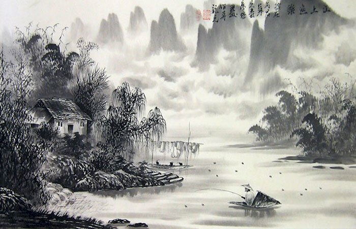 Tranh thủy mặc màu sắc hợp với người  tuổi giáp tý mang mệnh kim có tác dụng kiềm chế phần tính cách này lại và làm nổi bật lên những phẩm chất đáng quý