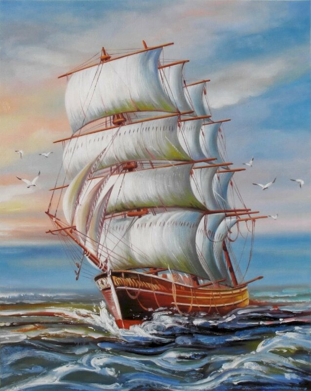 Tranh vẽ thuận buồm xuôi gió hợp phong thủy cho người mệnh thủy