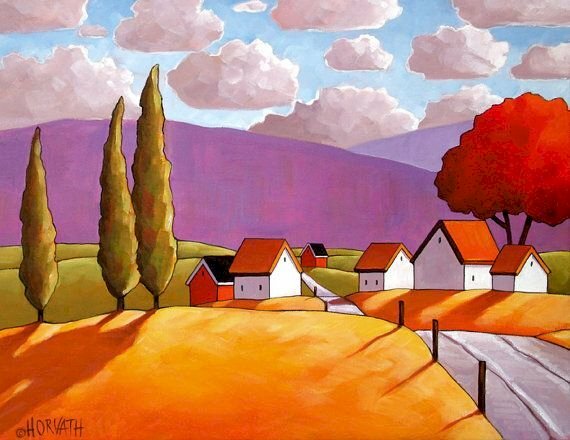 Tranh phong cảnh nông thôn đẹp