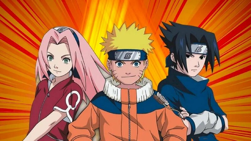 Tranh dán tường anime bộ ba Naruto, Sasuke và Sakura 