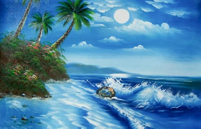 Tranh vẽ phong cảnh biển đẹp mang đến tài lộc cho người mệnh thủy
