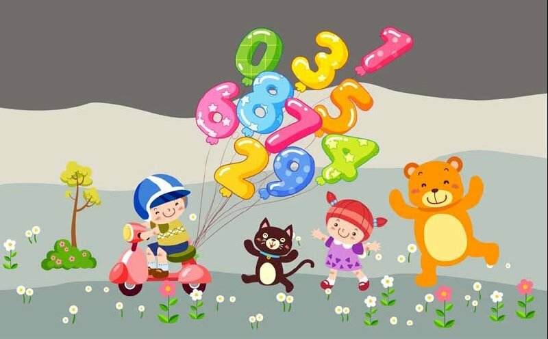 Tranh dán tường hoạt hình 3D hình em bé cute