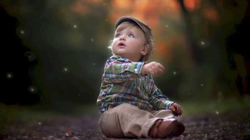 Tranh dán tường hình bé trai cute