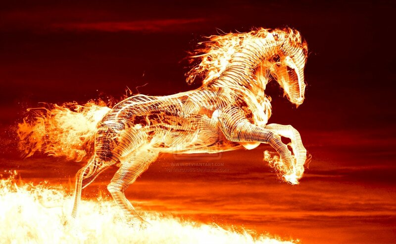 Tranh phong cảnh cho người mệnh Hỏa chú ngựa lữa oai nghi