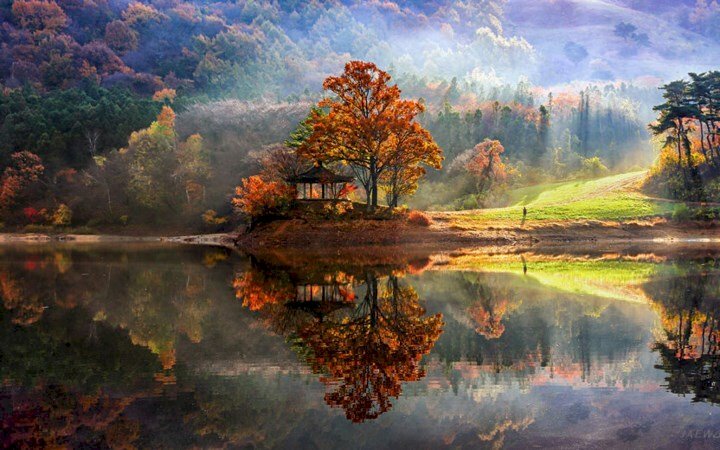 Tranh phong cảnh đẹp như chốn thần tiên ở Hàn Quốc